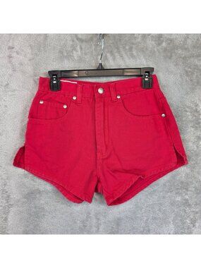 Vintage International Male Shorts Mens 30 Red Denim Chino Casual Summer 80s